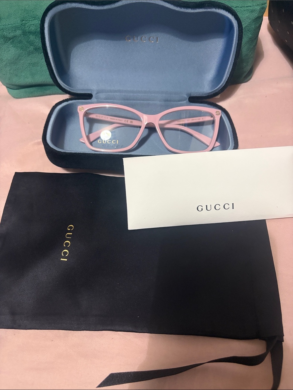 Gucci Pink Cat-Eye Frame Glasses